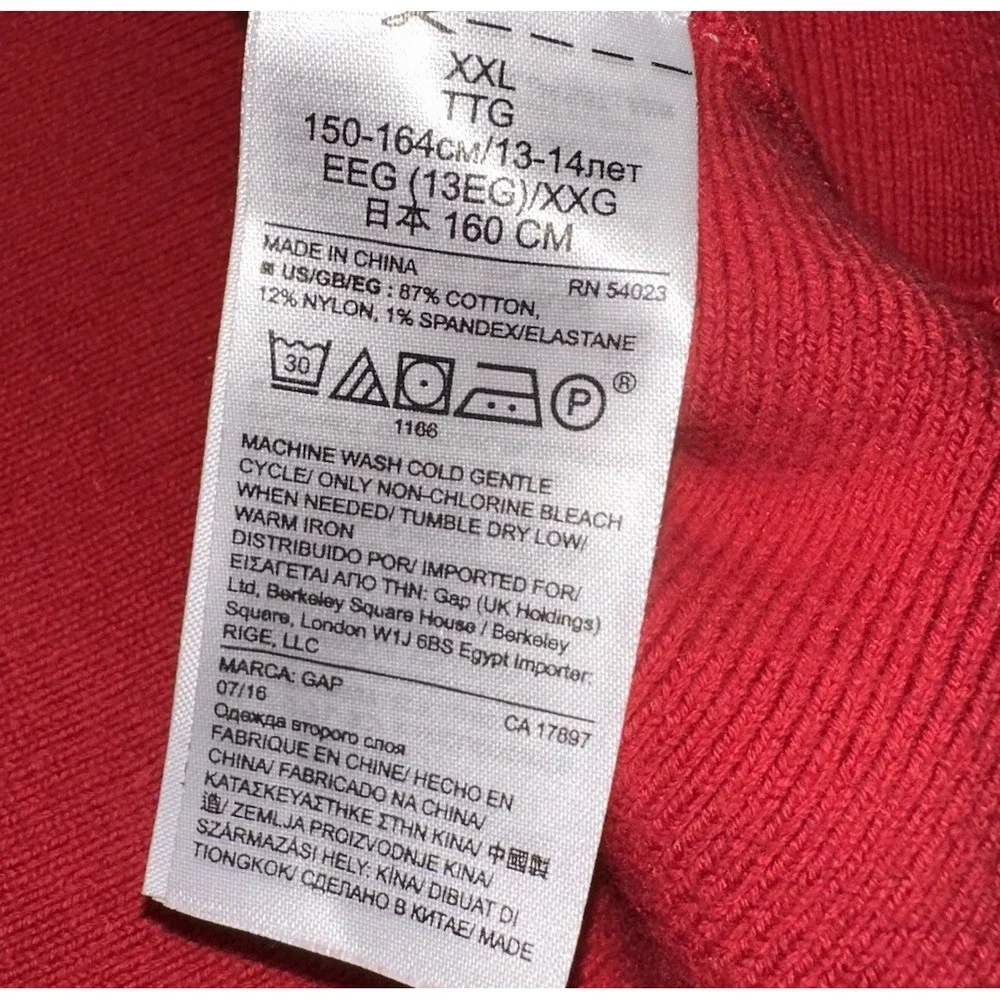Gap Kids‎ Red Pleated Holiday Skirt Cotton Thick Stretch Girls XXL (14-16)